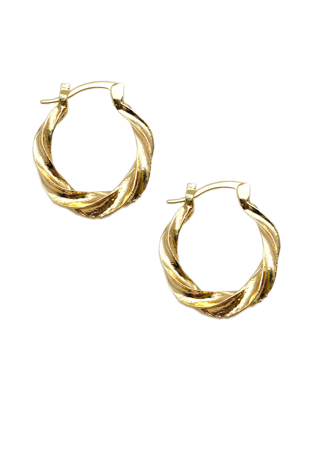 Gold Twisted Small Hoop Earrings