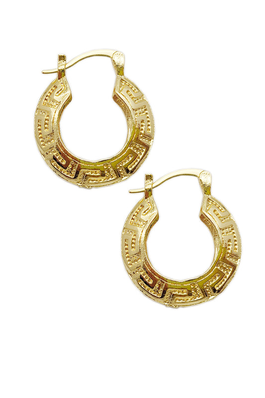 Gold Filigree Small Hoop Earrings