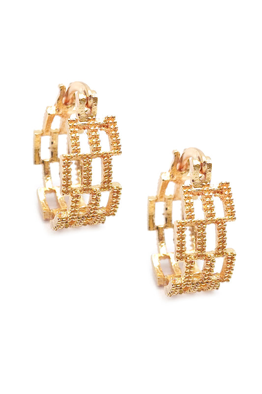 Gold Filigree Hoop Earrings