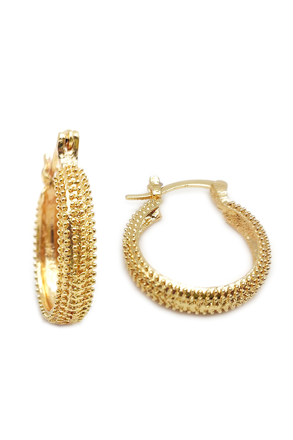 Gold Filigree Hoop Earrings
