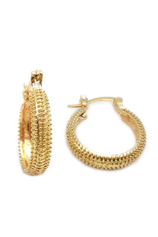 Gold Filigree Hoop Earrings