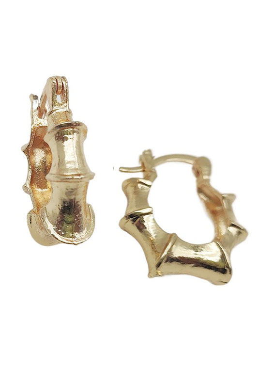 Bamboo Design Hoop Earrings