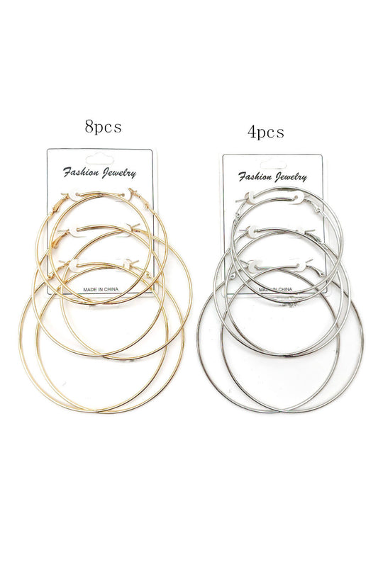 Women's Fashion 3-pairs Hoop Earrings