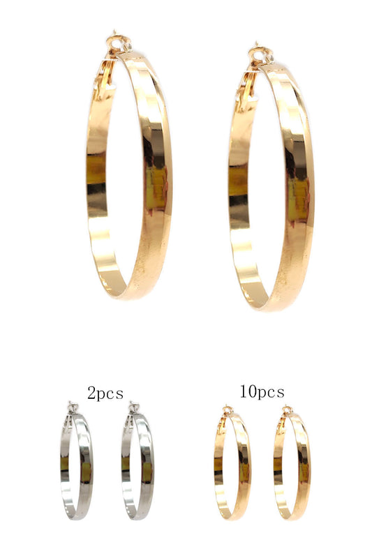Women's Fashion Textured Hoop Earrings