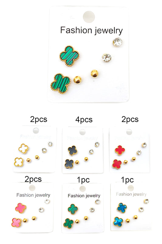 Stainless Steel Clover Design Earrings