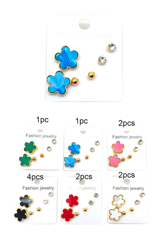Stainless Steel Flower Design Earrings