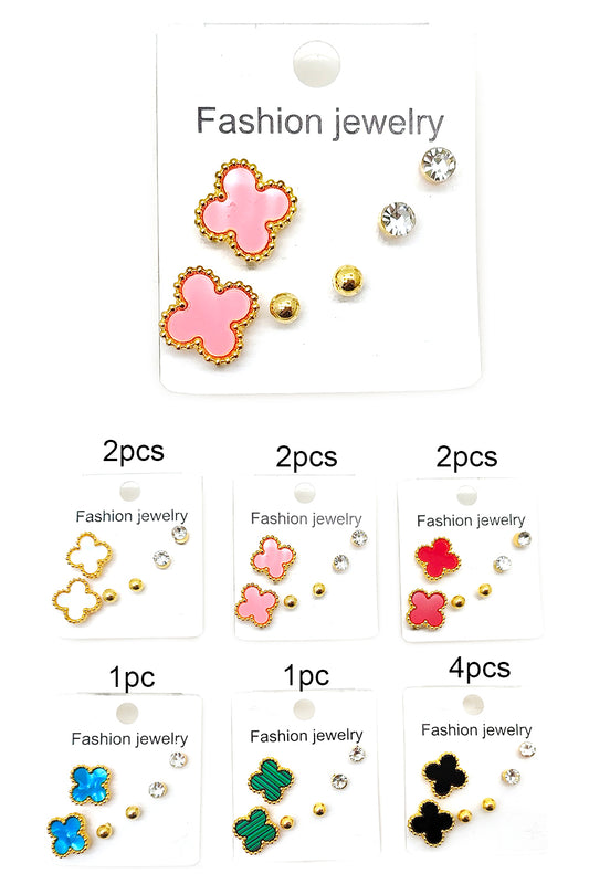 Stainless Steel Clover Design Earrings