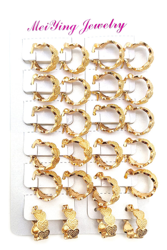 Gold Heart Design Small Hoop Earrings