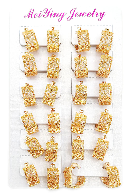 Gold Filigree Small Hoop Earrings