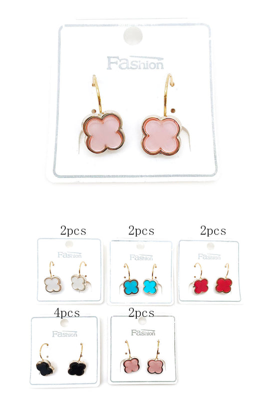 Clover Design Dangle Earrings