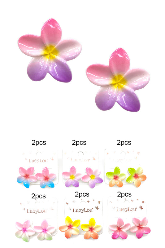 Plumeria Flower Design Earrings