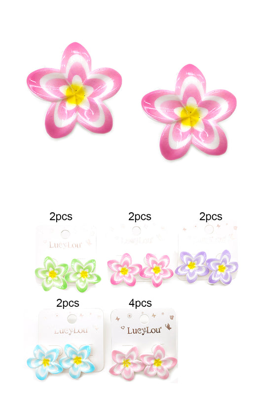 Plumeria Flower Design Earrings