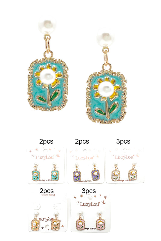 Flower Boho Dangle Earrings
