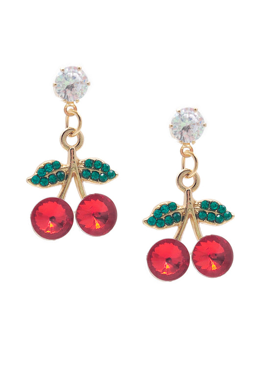 Cherry Design Dangle Earrings