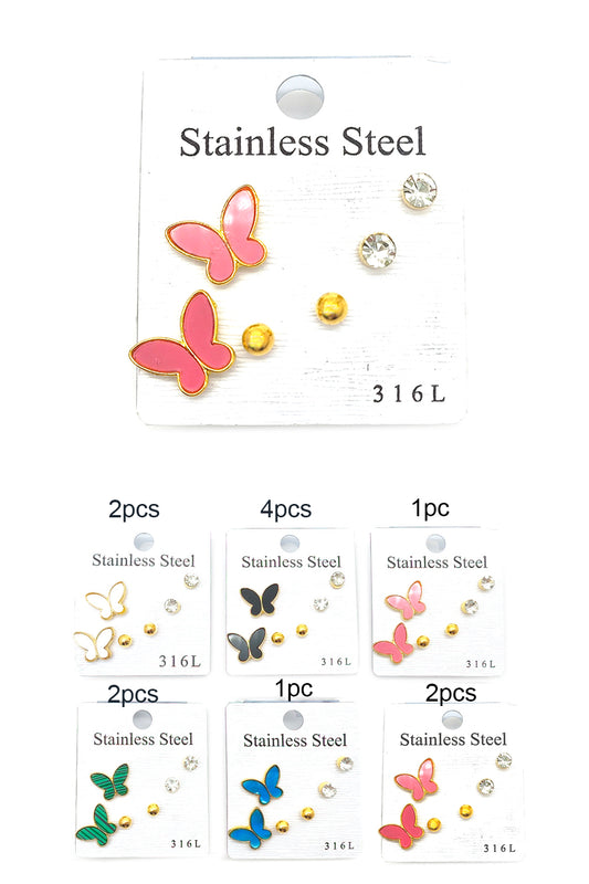 Stainless Steel Butterfly Earrings