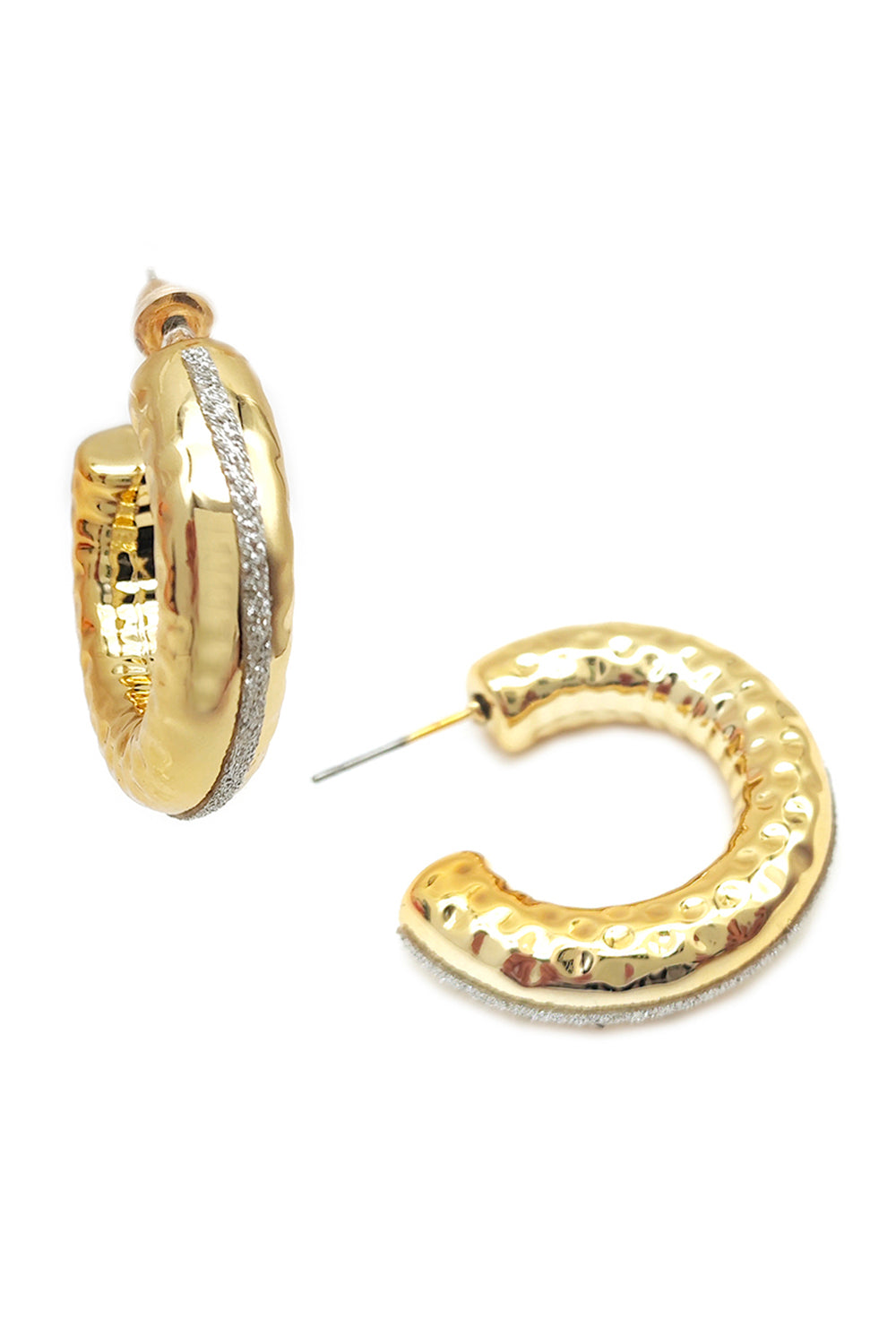 Gold Hammered Hoop Earrings