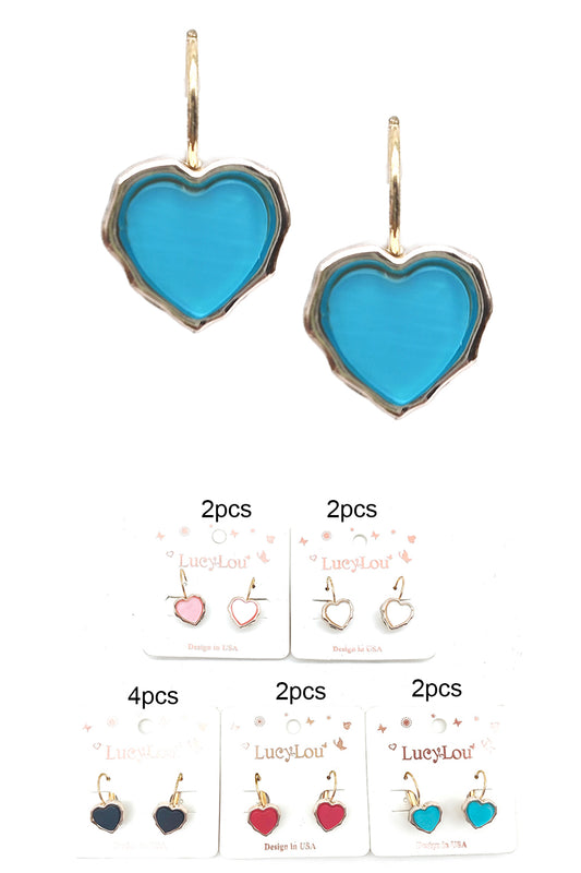 Heart Design Dangle Earrings