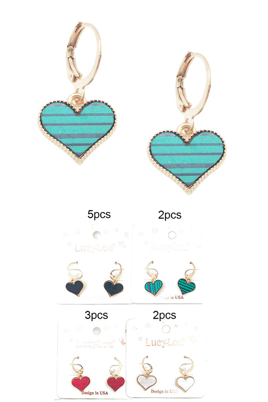 Heart Design Dangle Earrings