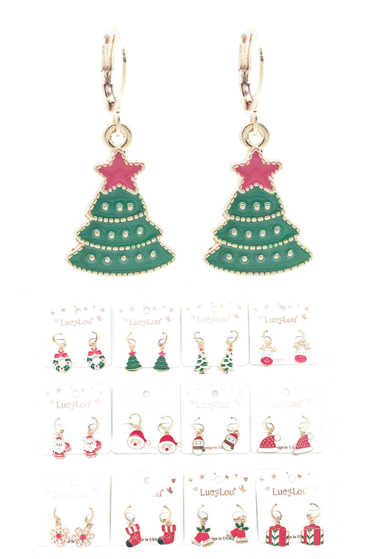 Assorted Design Christmas Dandle Earrings