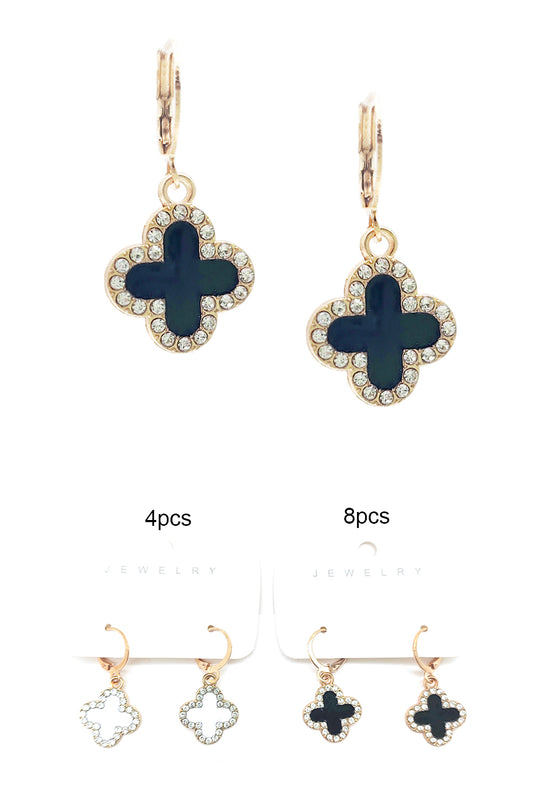 Clover Design Dangle Earrings