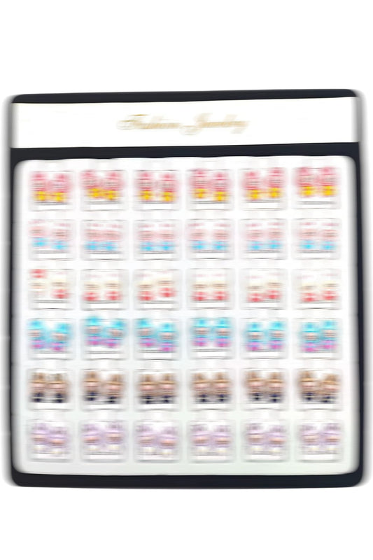 Character Design 36-pairs Assorted Color Stud Earrings