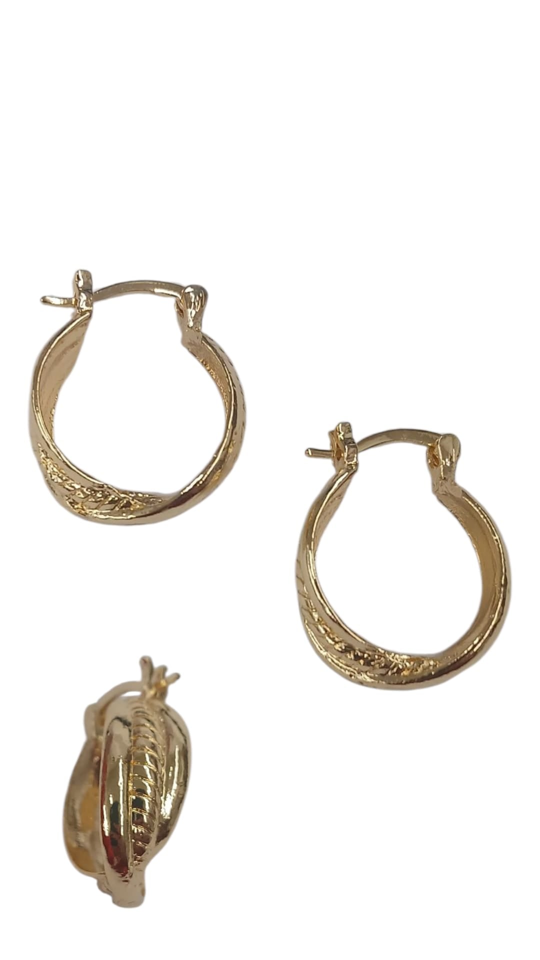 Gold Twisted Small Hoop Earring
