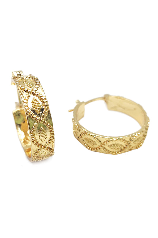 Geometric Design Gold Hoop Earrings