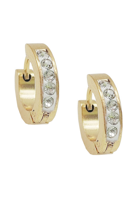 Stainless Steel Gold Huggie Hoop Earrings