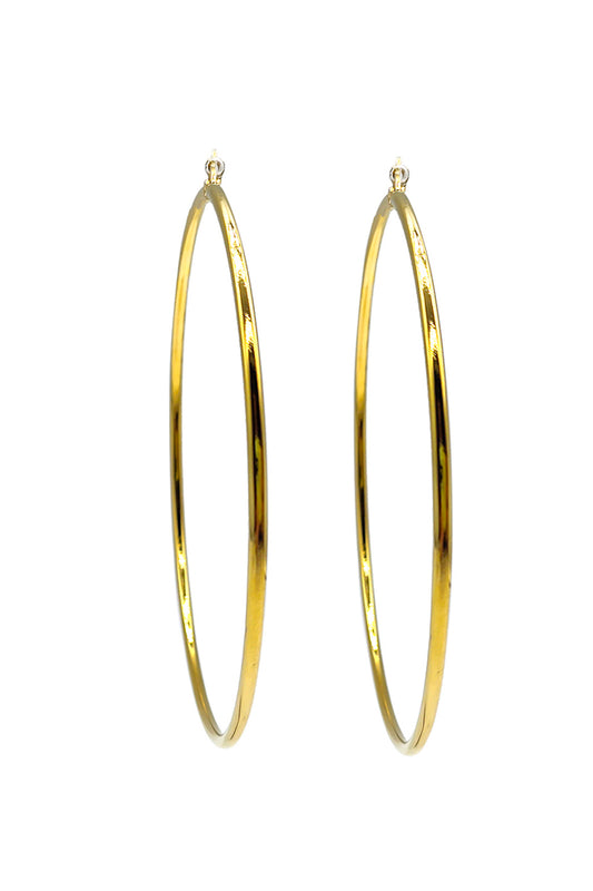 Stainless Steel 60mm Gold Hoop Earrings