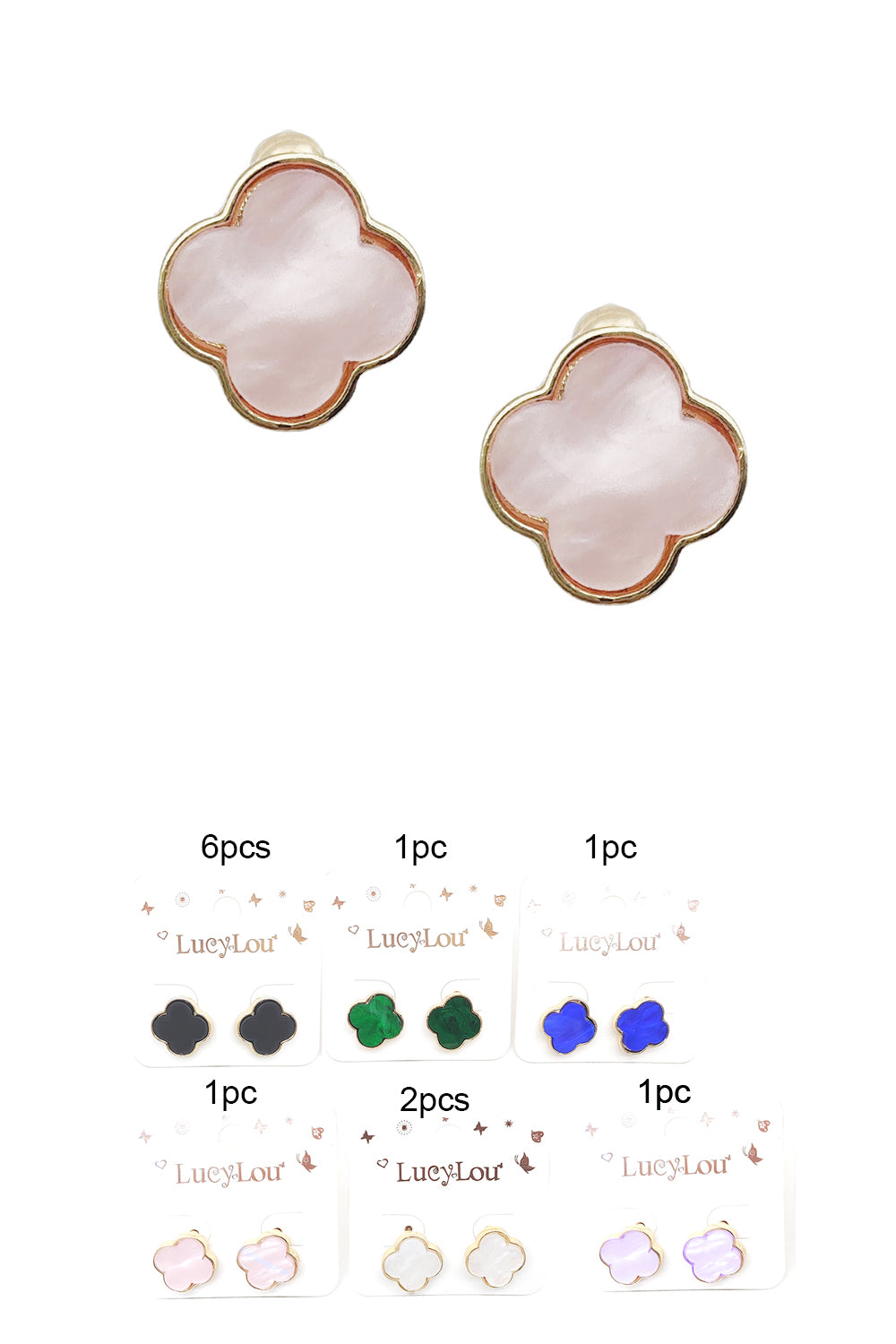 Clover Design Stud Earrings