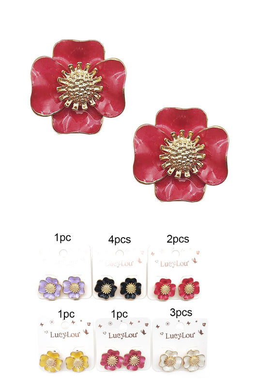 Flower Design Stud Earrings