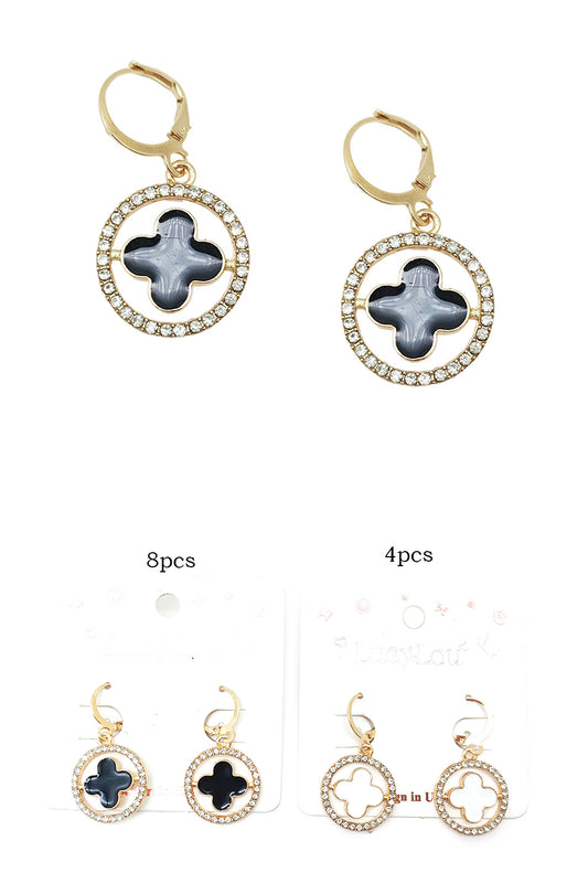 Clover Design Dangle Earrings