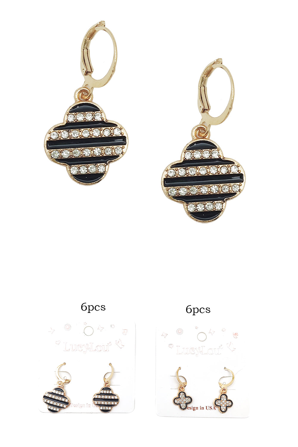 Clover Design Dangle Earrings