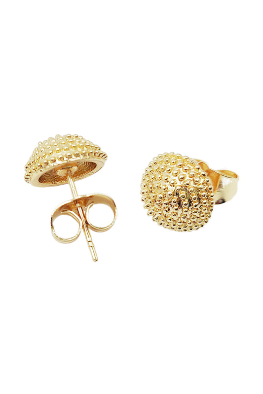 Gold Round Stud Earrings