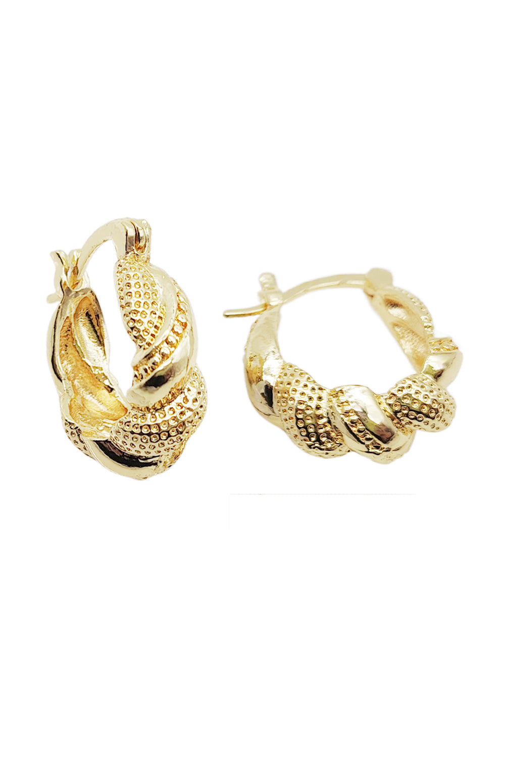 Gold Twisted Hoop Earrings