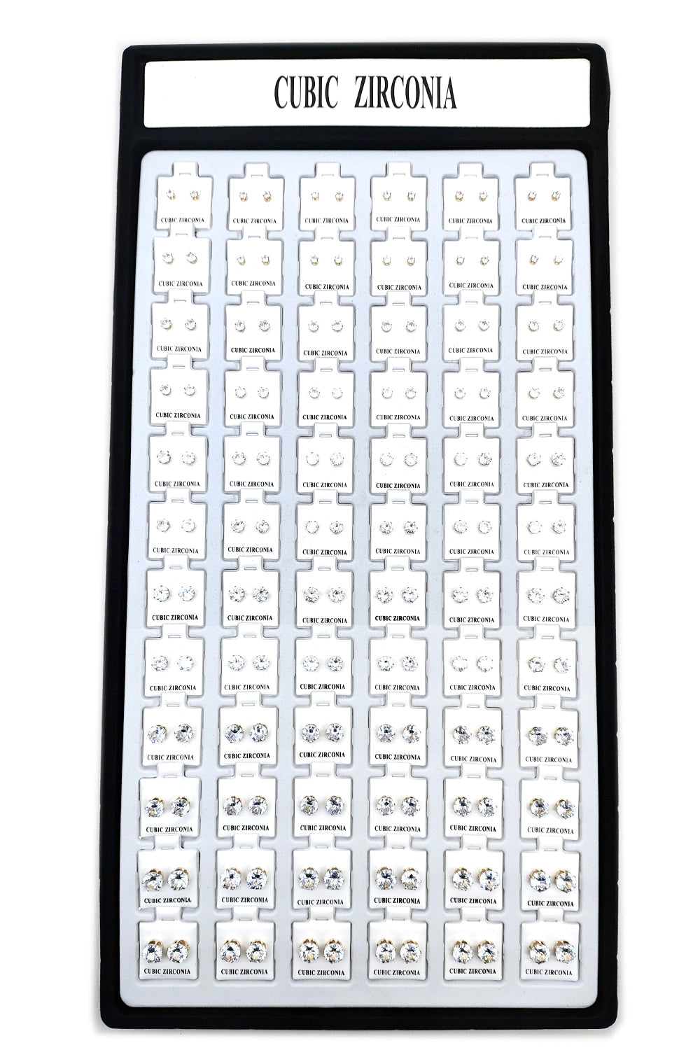 72-Pairs Gold CZ Stud Earrings