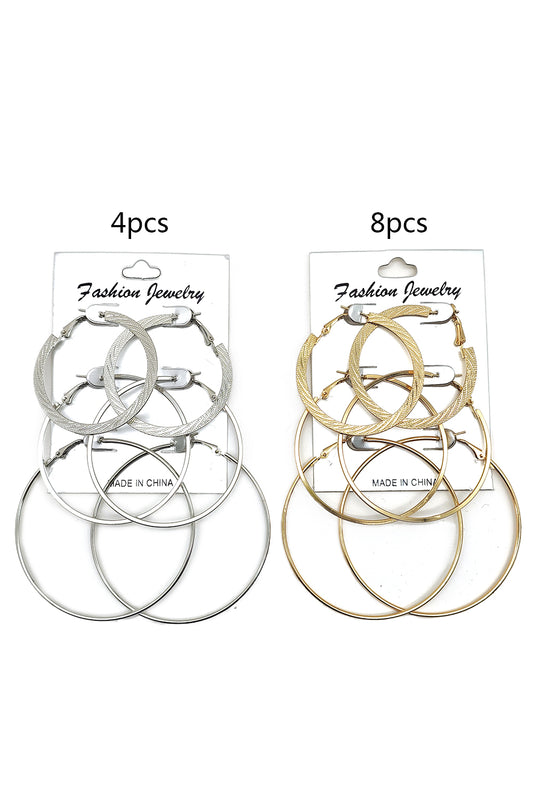 Women's Fashion 3-pairs Hoop Earrings