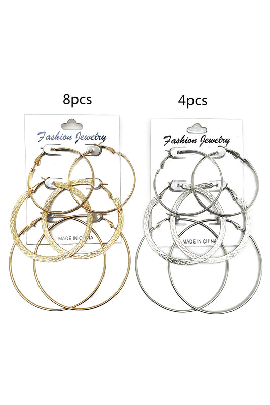 Women's Fashion 3-pair Hoop Earrings