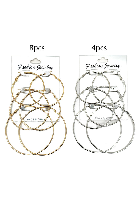 Women's Fashion 3-pair Hoop Earrings