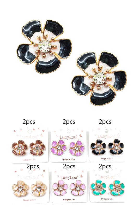 Flower Design Stud Earrings
