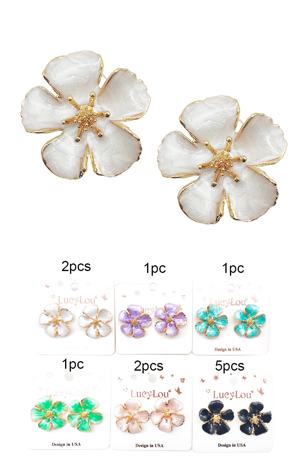 Flower Design Stud Earrings