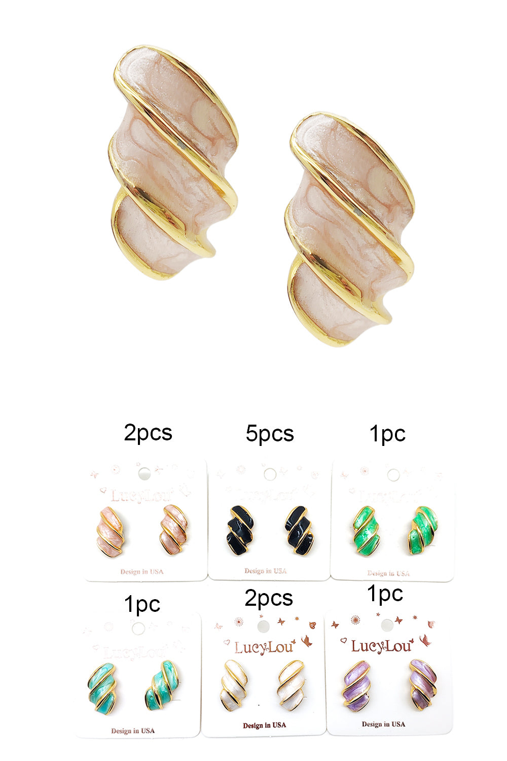 Geometric Spiral Stud Earrings