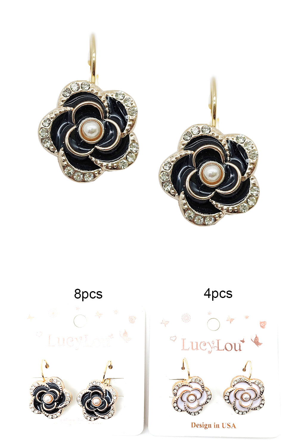 Flower Design Hook Earrings