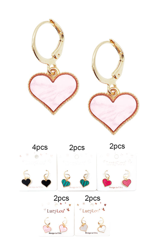 Heart Design Dangle Earrings