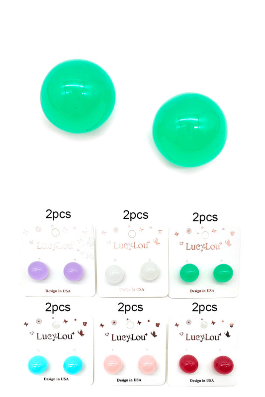 Colorful Round Stud Earrings