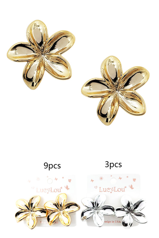 Plumeria Flower Stud Earrings
