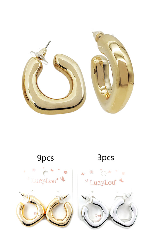 Geometric Chunky Hoop Earrings