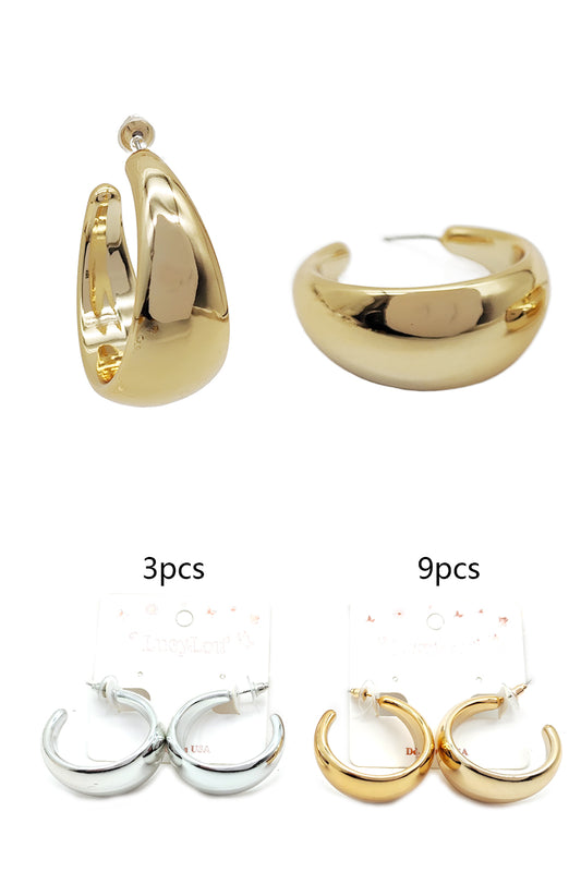 Chunky Open Hoop Earrings