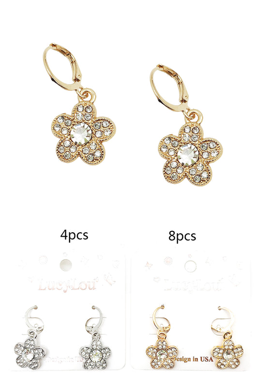 Flower Design Dangle Earrings