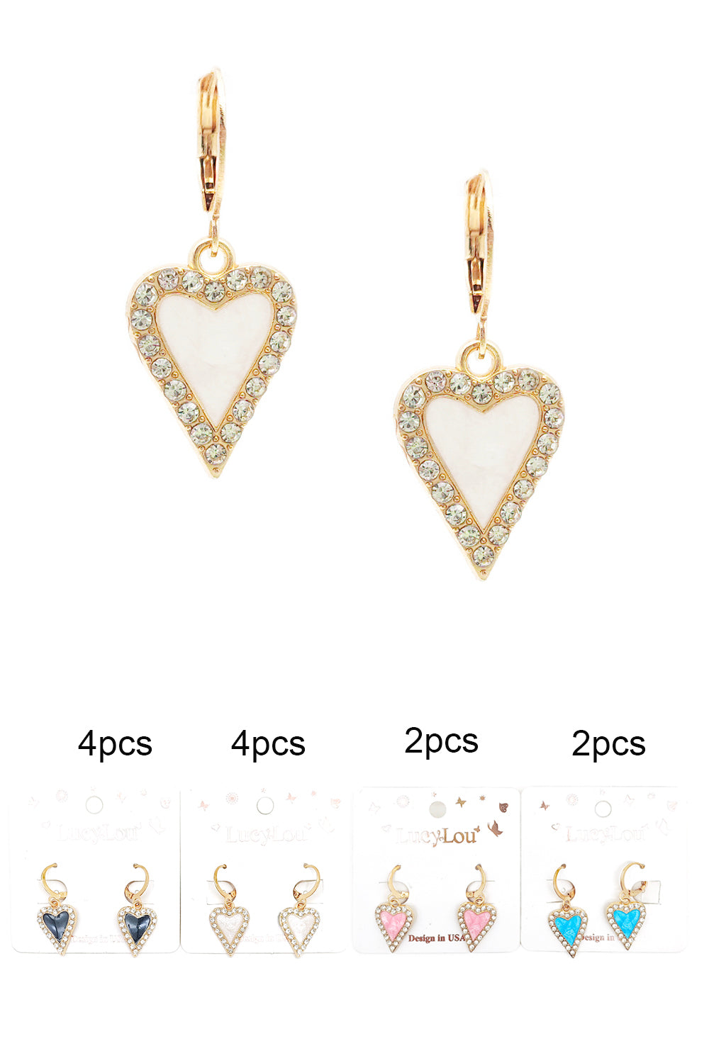 Heart Design Dangle Earrings